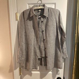 White and black tattersall, linen shell and shirt